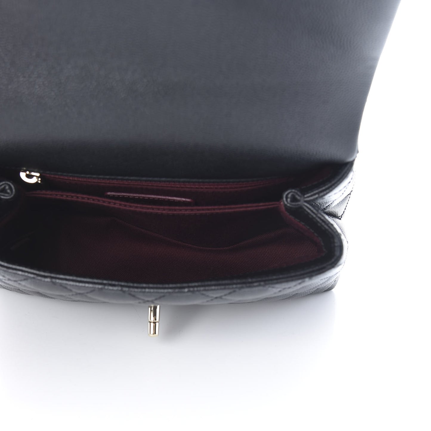 Caviar Quilted Mini Coco Handle Flap Black