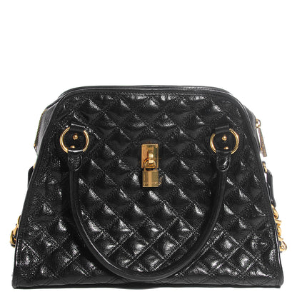 Marc Jacobs Lacquered Goatskin Quilting Class Satchel Black 1 of 10