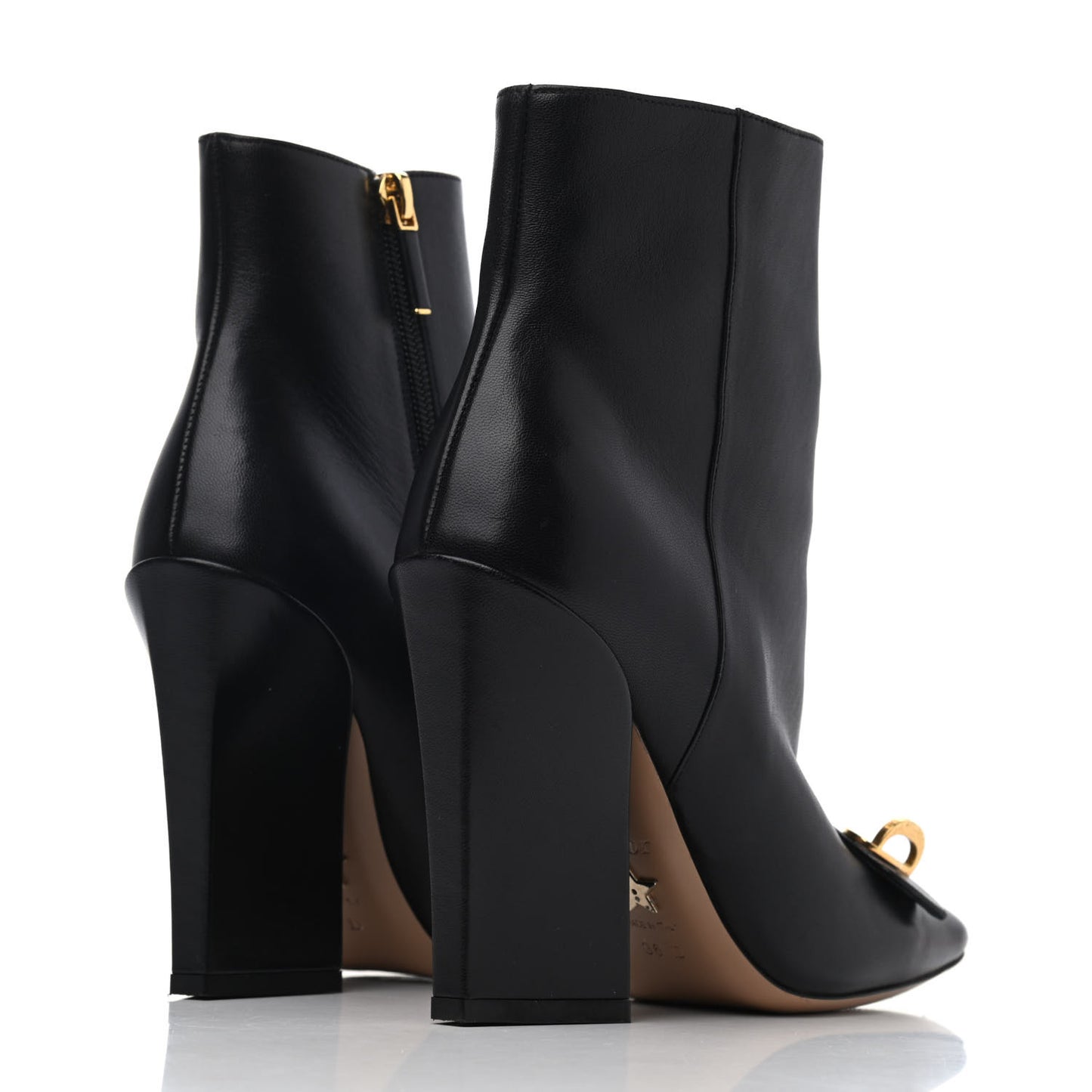 Calfskin CD Ankle Boots 36 Black
