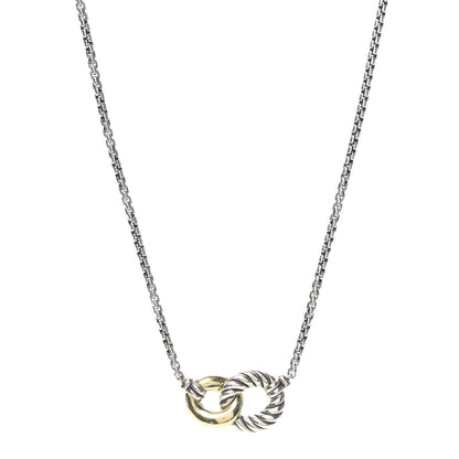 David Yurman Sterling Silver 18K Yellow Gold Belmont Pendant Necklace 1 of 5