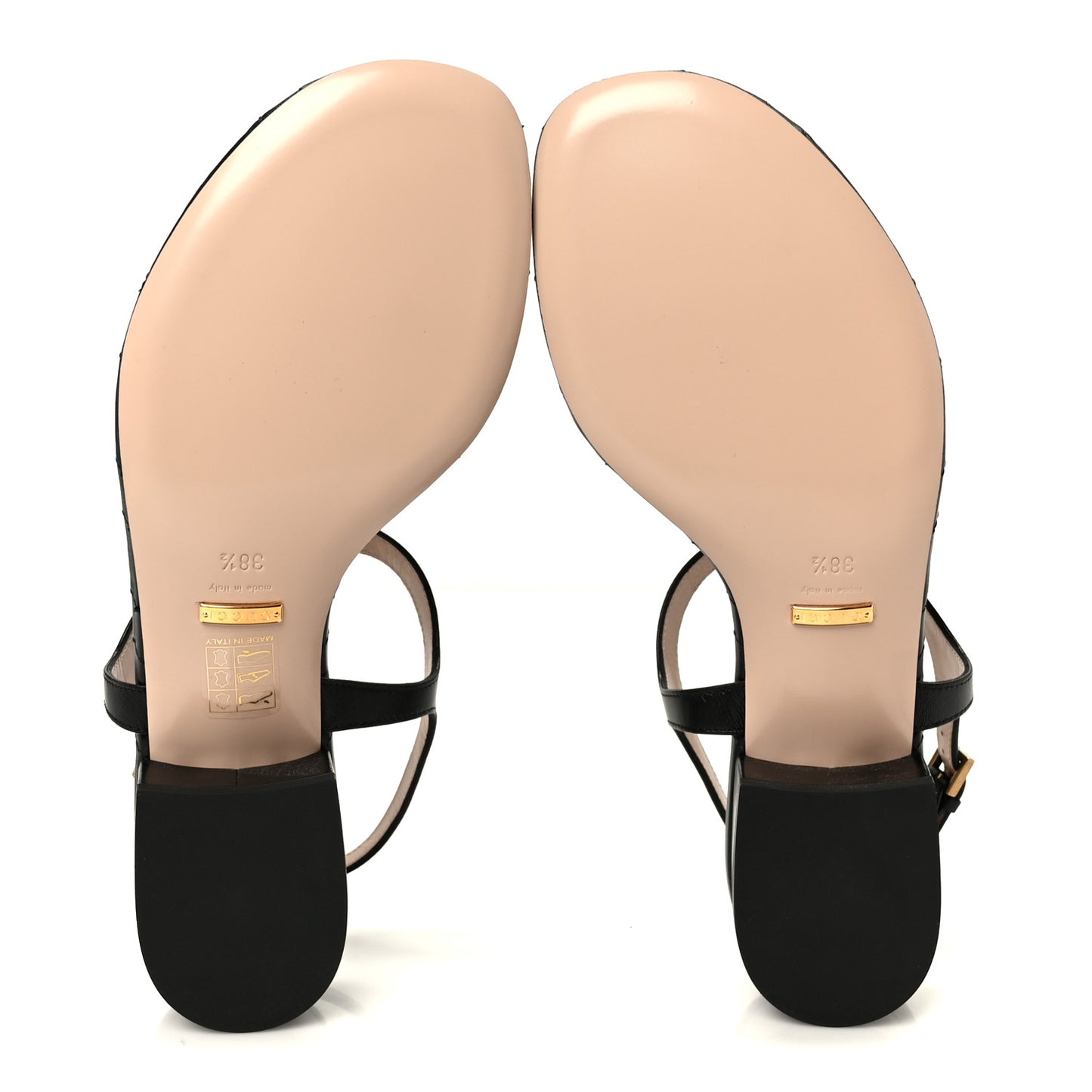 Nappa Matelasse Double G 35mm Thong Sandals 38.5 Black