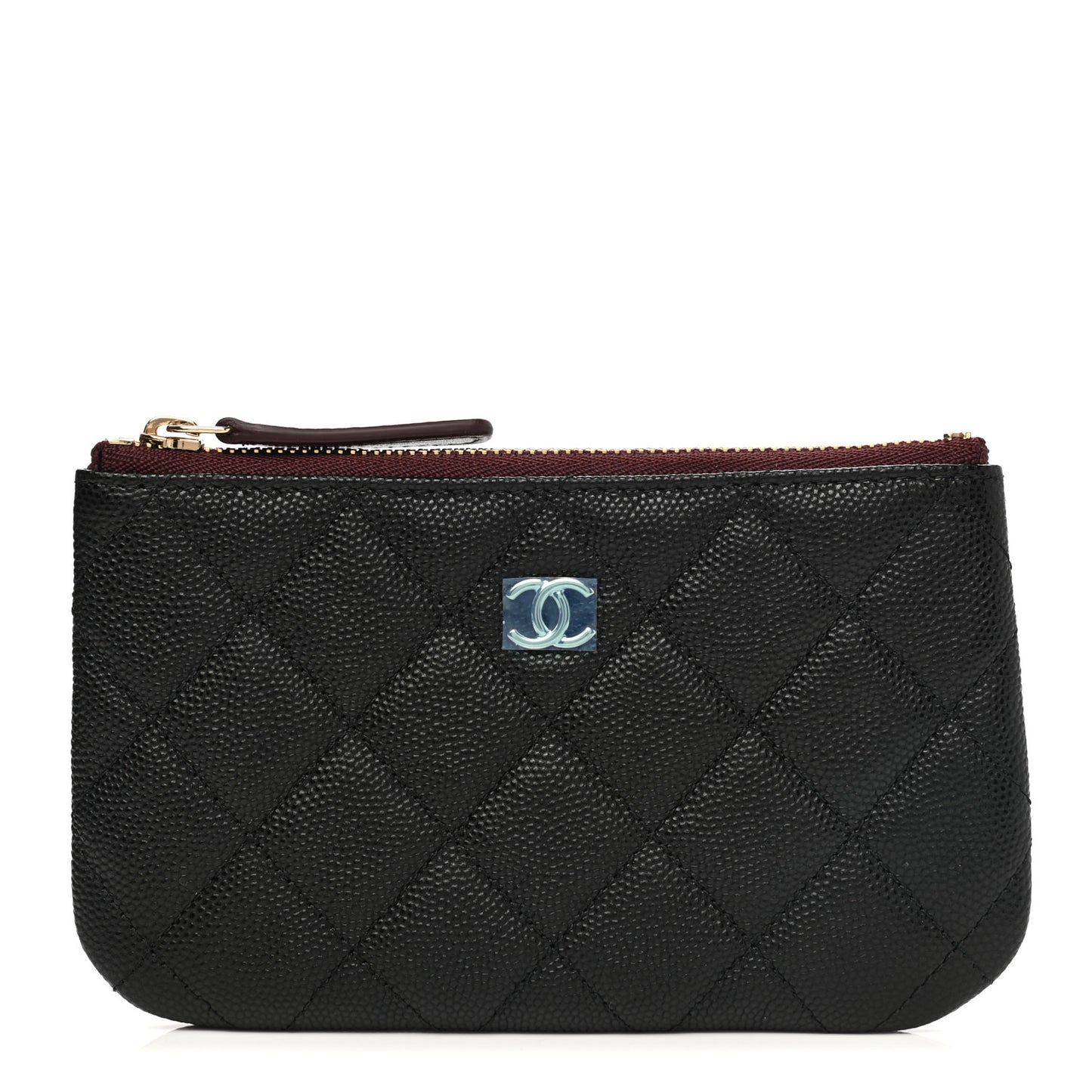 Caviar Quilted Small Cosmetic Case Black