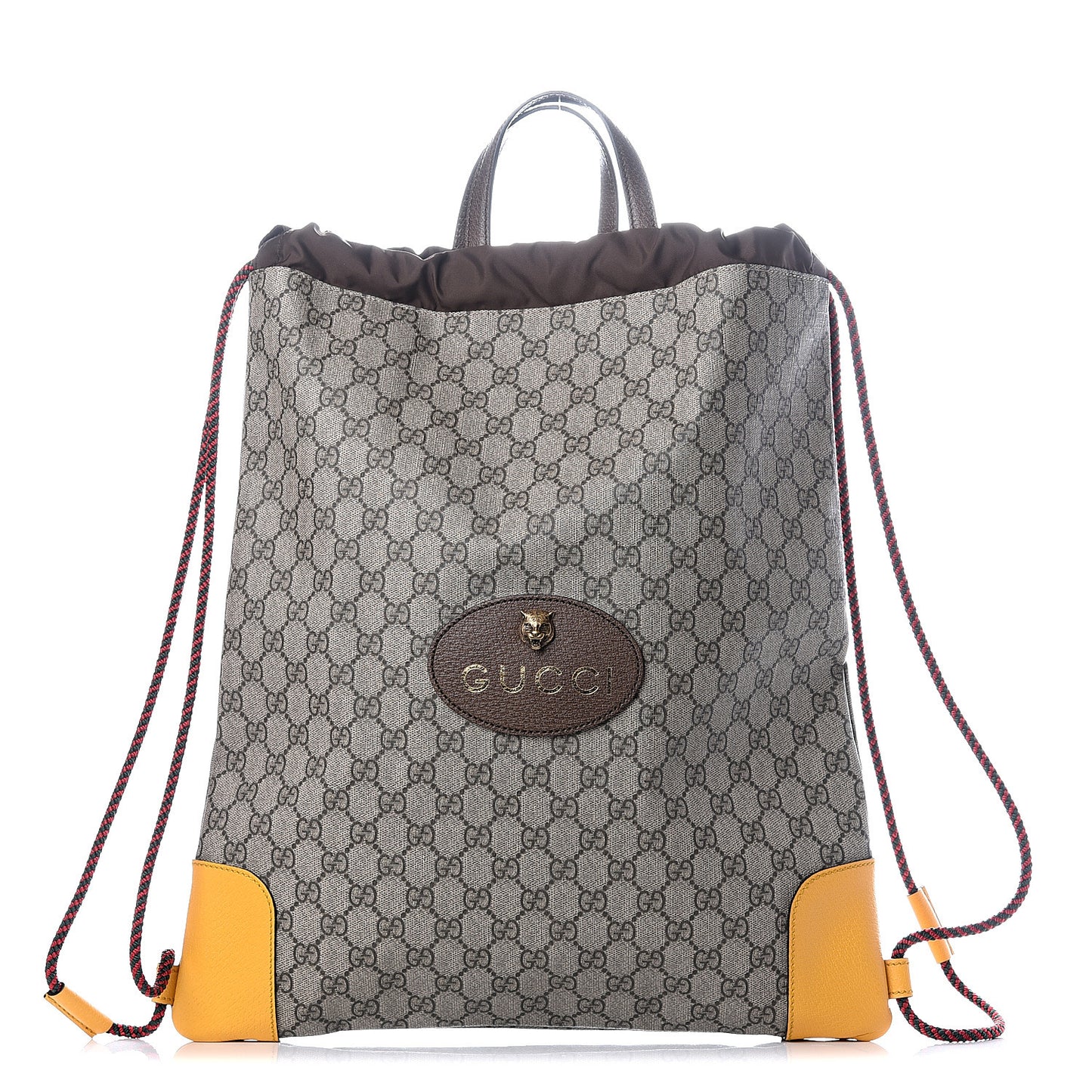 GG Supreme Monogram Neo Vintage Drawstring Backpack Beige New Acero Crop
