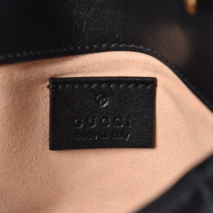 Gucci Calfskin Matelasse Super Mini GG Marmont Shoulder Bag Black 6 of 13