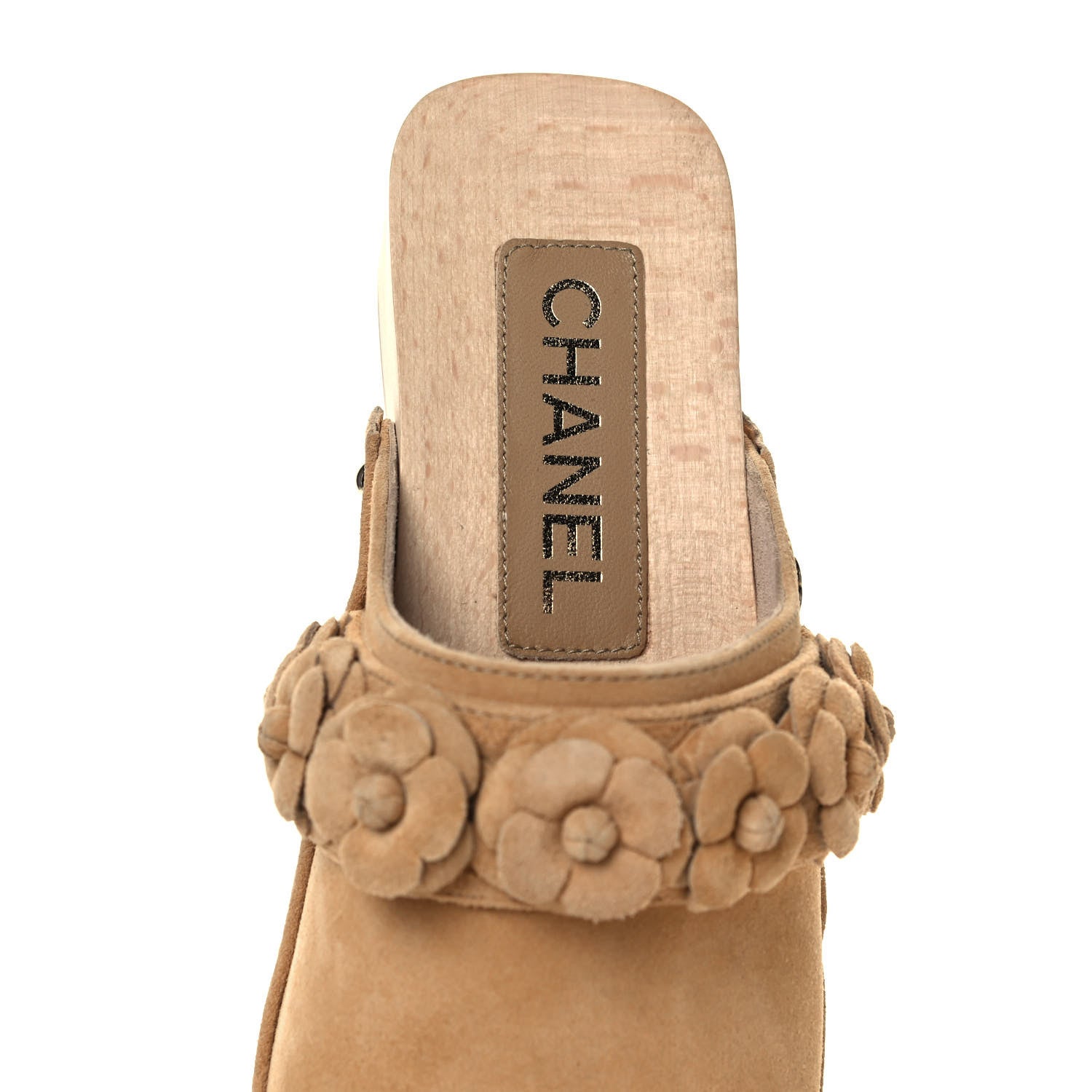 Chanel Suede Calfskin Camellia Mules 35 Beige 7 of 8