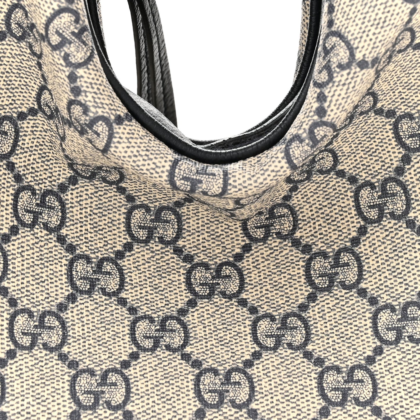 GG Supreme Monogram Textured Calfskin Web Small Attache Shoulder Bag Beige Blue