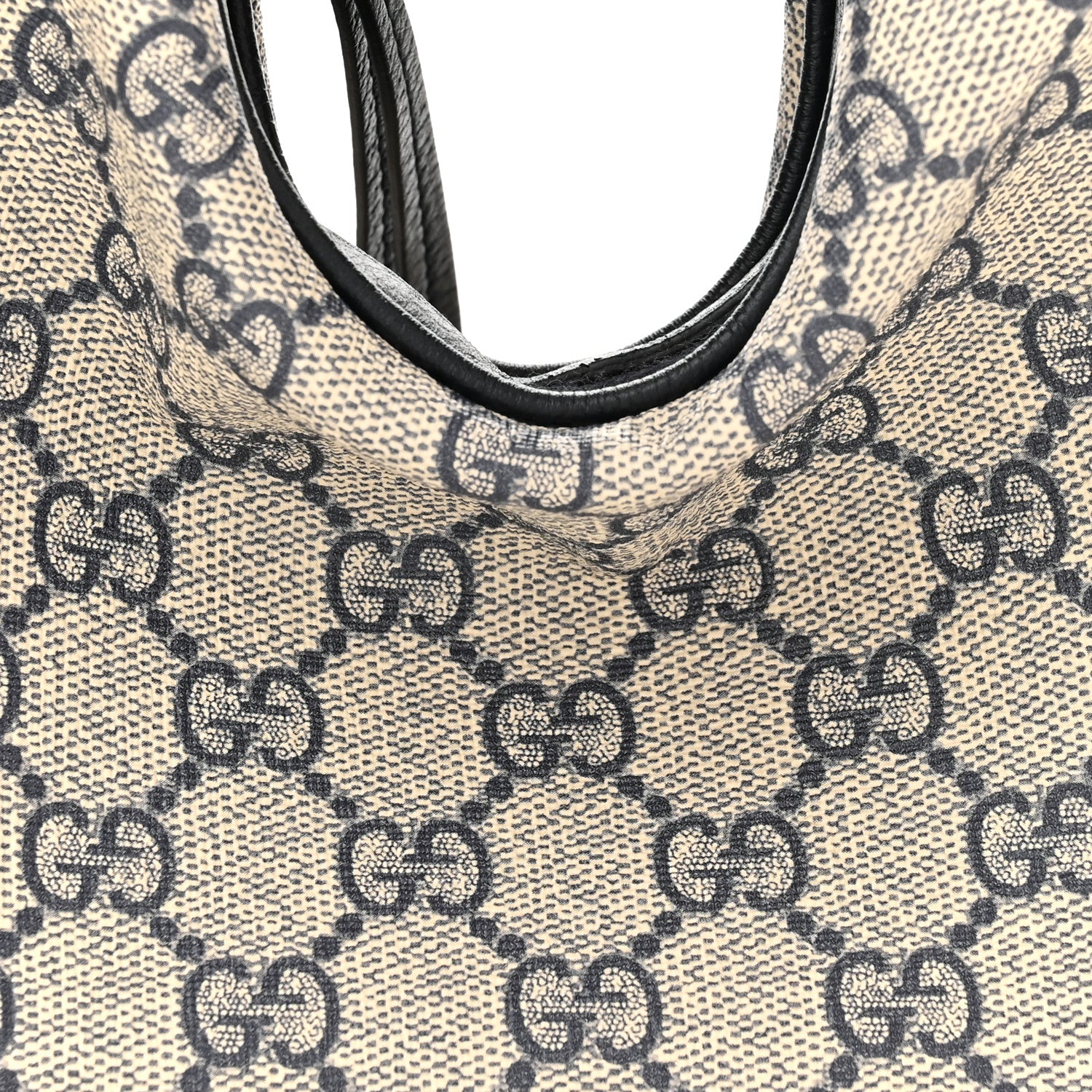 Gucci GG Supreme Monogram Textured Calfskin Web Small Attache Shoulder Bag Beige Blue 6 of 11