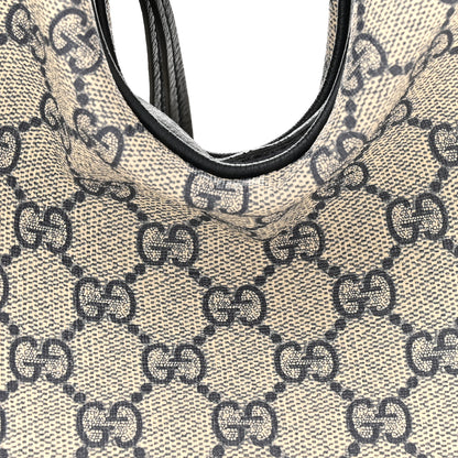 Gucci GG Supreme Monogram Textured Calfskin Web Small Attache Shoulder Bag Beige Blue 6 of 11
