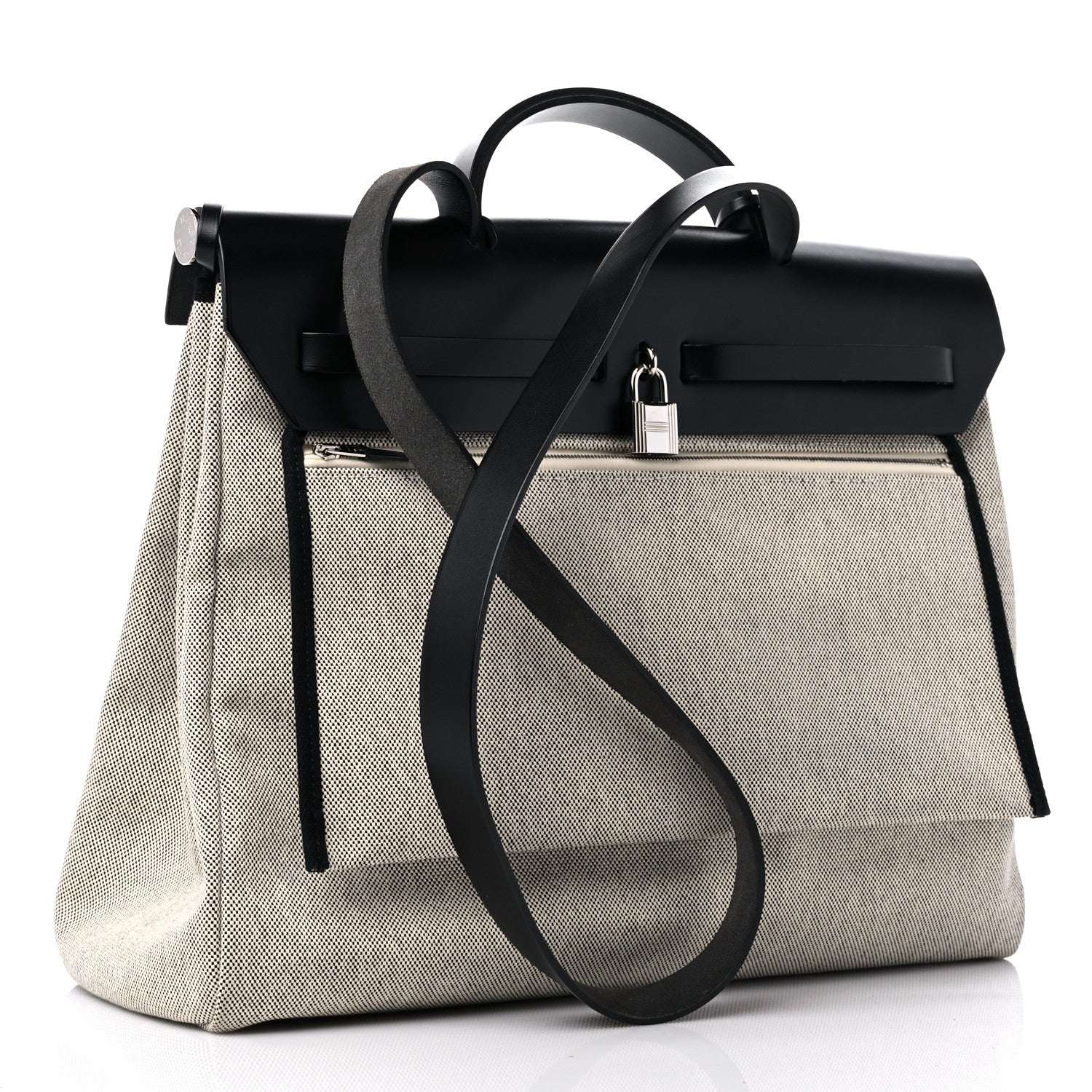 Hermes Vache Hunter Toile H Pegase Pop Herbag Zip Retourne 39 MM Bleu Indigo Ecru Black 3 of 11