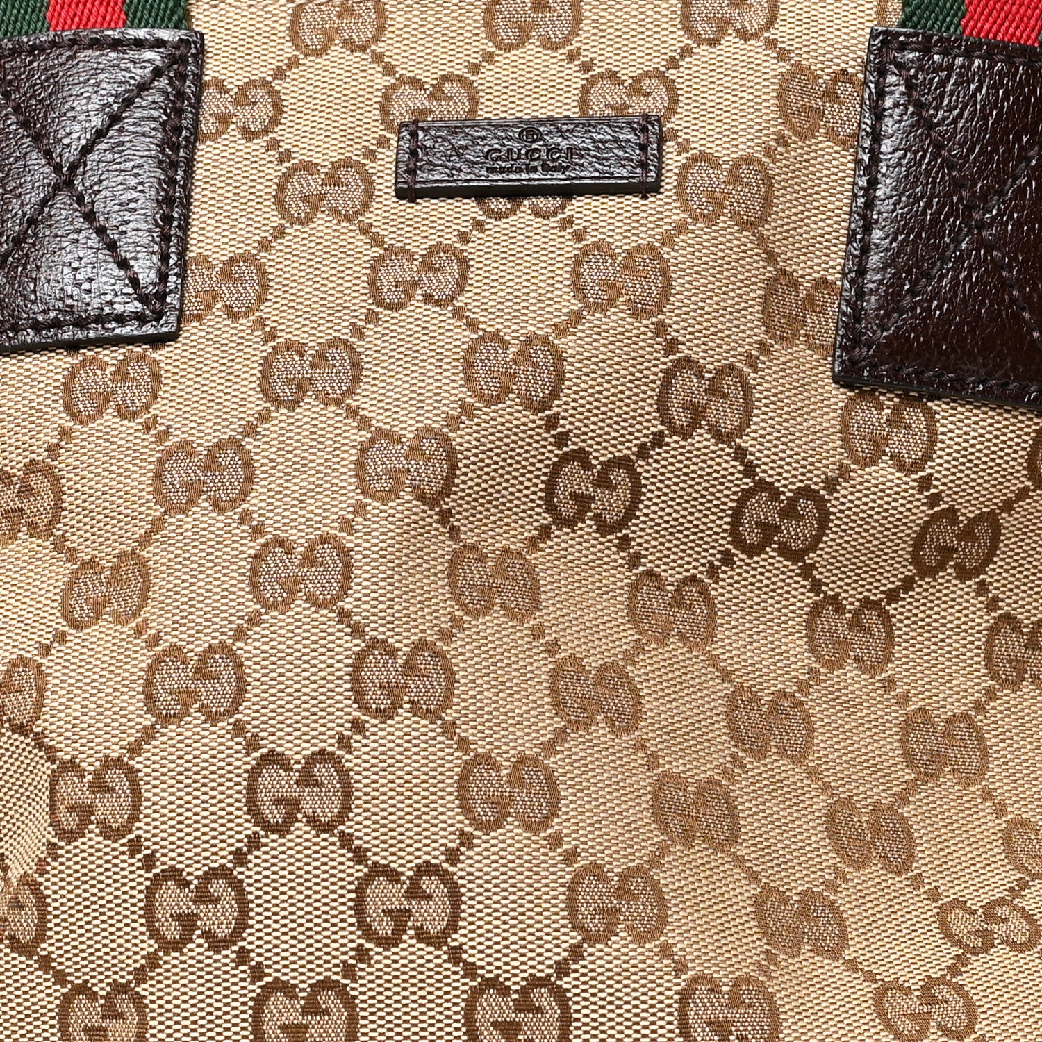 Gucci GG Monogram Small Web Handle Bucket Tote Dark Brown 7 of 11