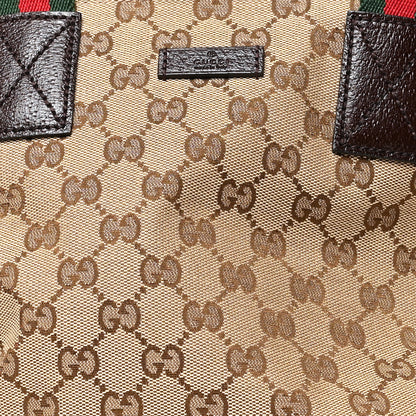 Gucci GG Monogram Small Web Handle Bucket Tote Dark Brown 7 of 11