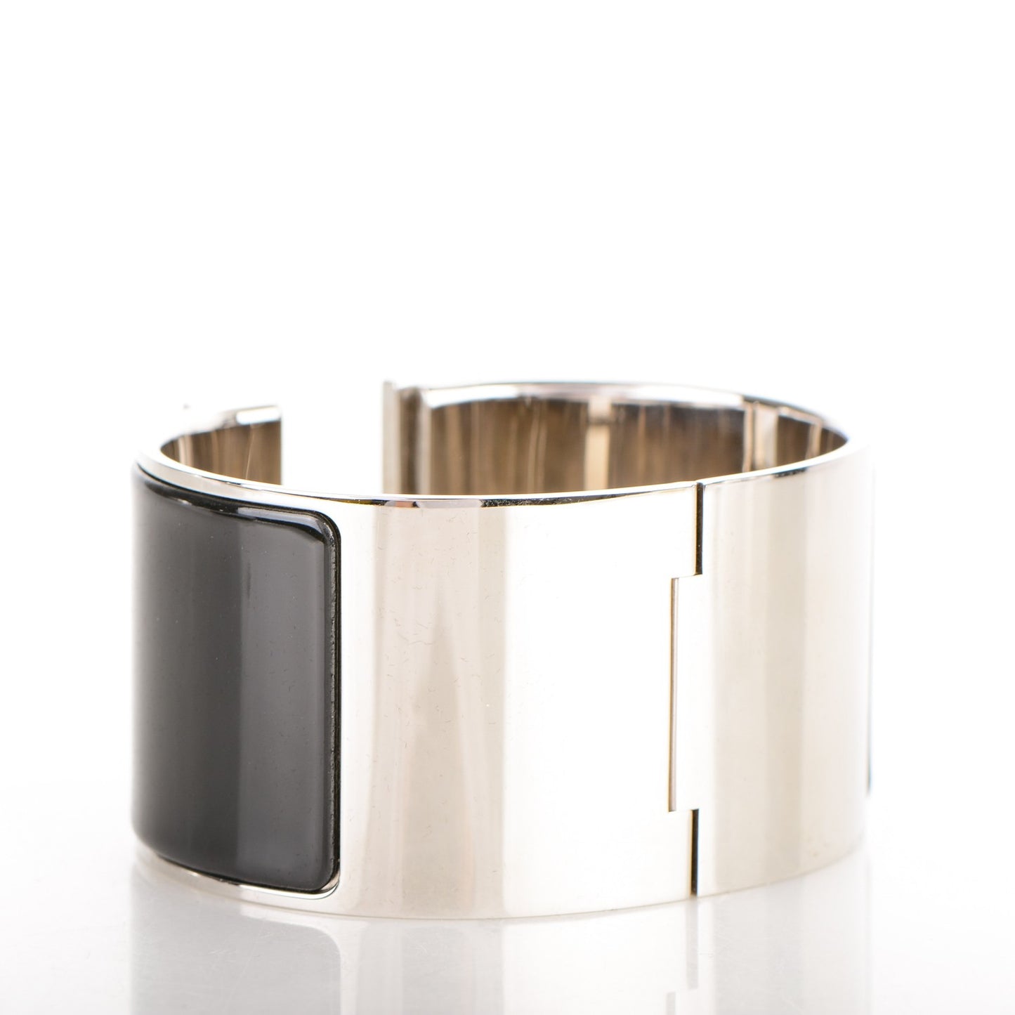 Enamel Extra Wide Clic H Bracelet GM Black