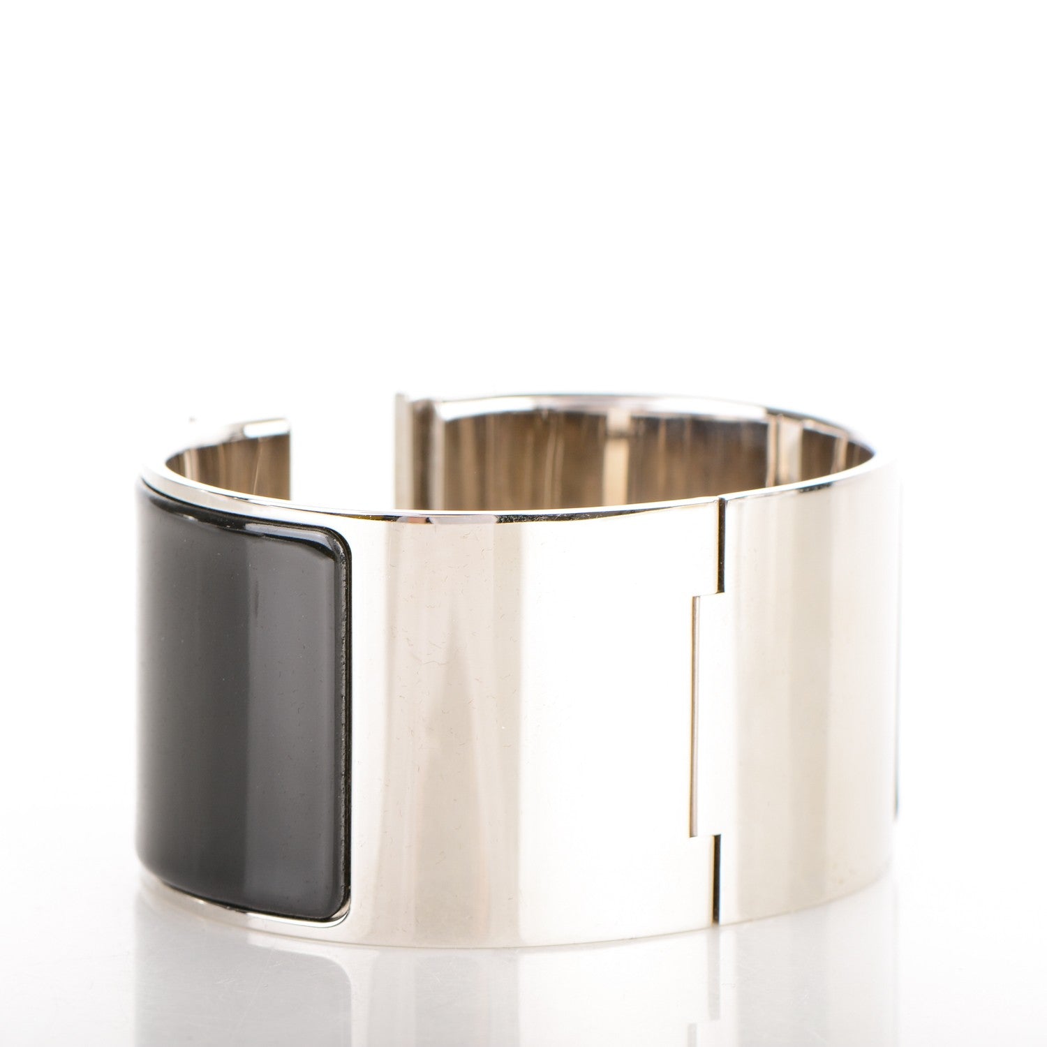 Hermes Enamel Extra Wide Clic H Bracelet GM Black 3 of 4