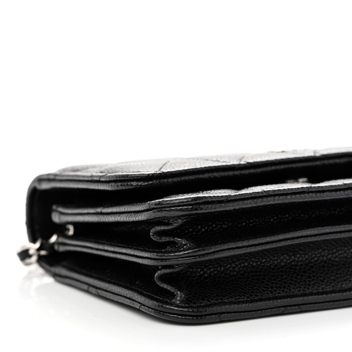 Caviar Quilted Mini Wallet On Chain WOC Black