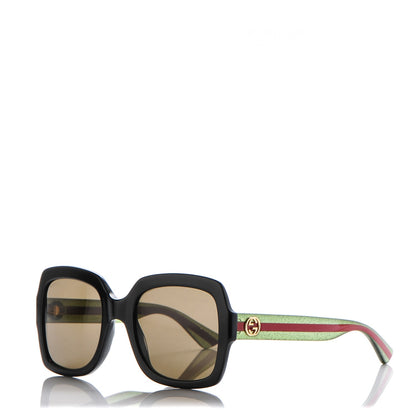 Gucci Oversize Square Web GG 0036S Sunglasses Black 1 of 6