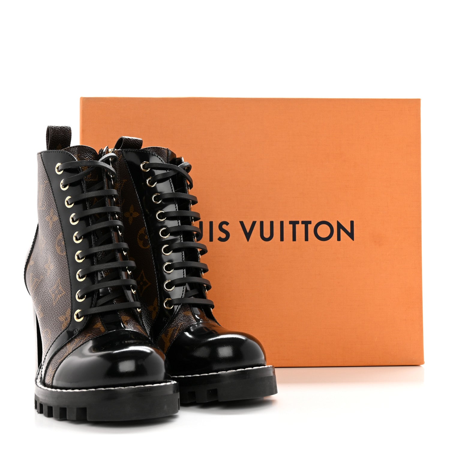 Louis Vuitton Patent Calfskin Monogram Star Trail Ankle Boots 37.5 Black 12 of 12