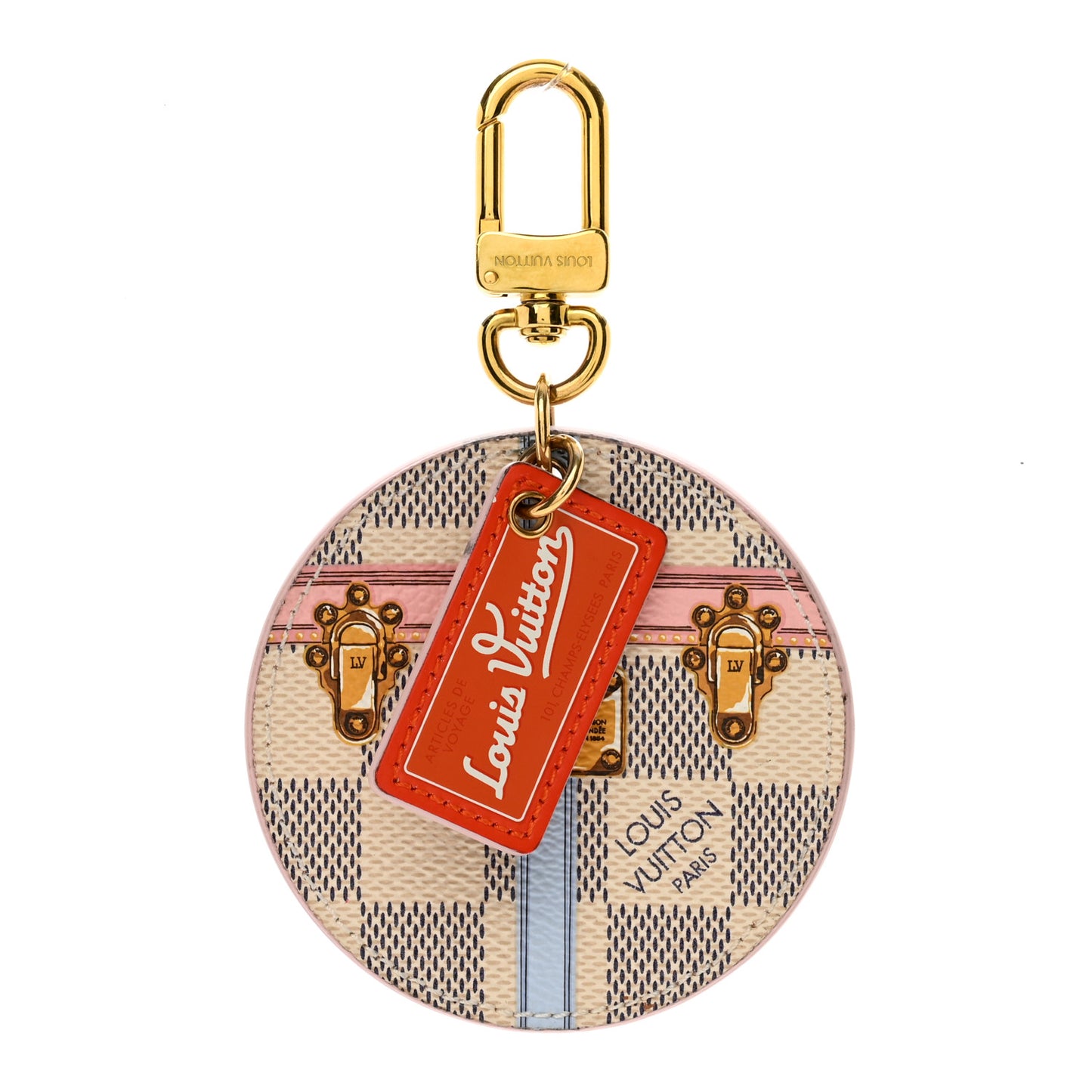 Damier Azur Summer Trunks Bag Charm Key Holder