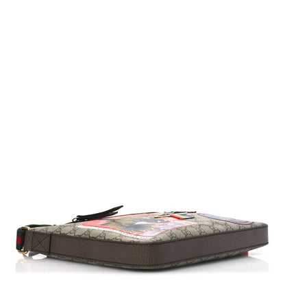 Gucci Soft GG Supreme Monogram Courrier Web Medium Flat Messenger Bag Beige New Acero Multicolor 4 of 12