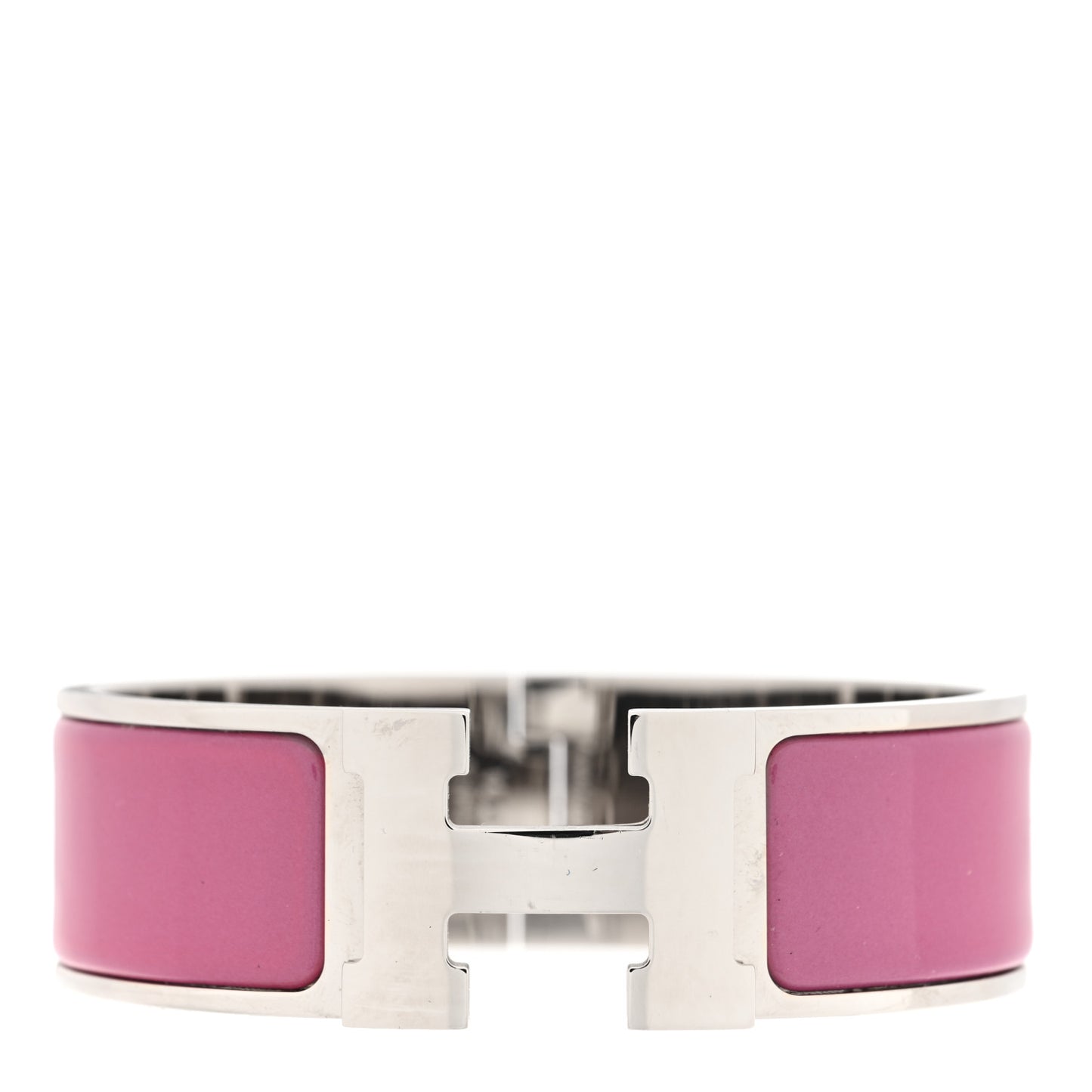 Enamel Wide Clic Clac H Bracelet PM Rose Flamingo