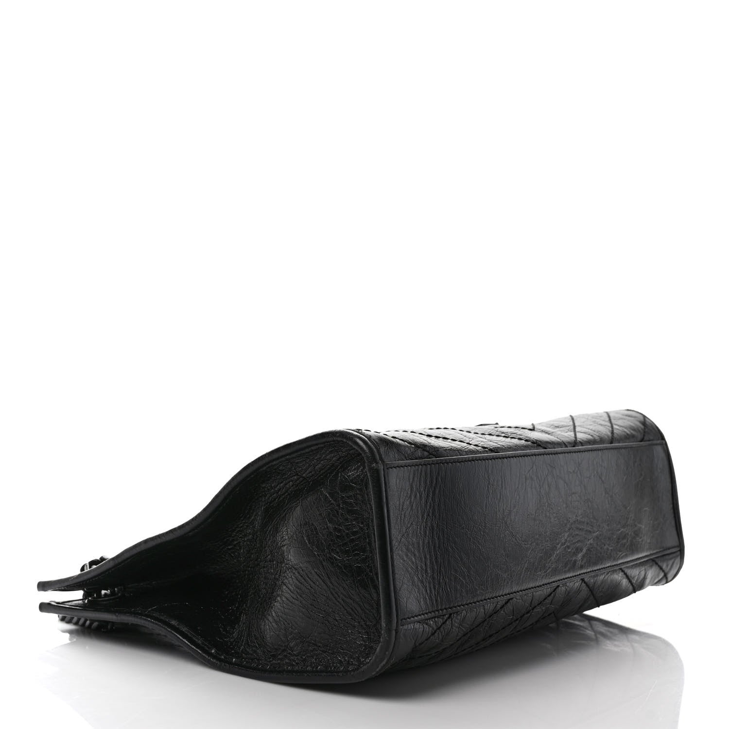 Saint Laurent Crinkled Calfskin Matelasse Monogram Medium Niki Shopper Tote Black 4 of 11