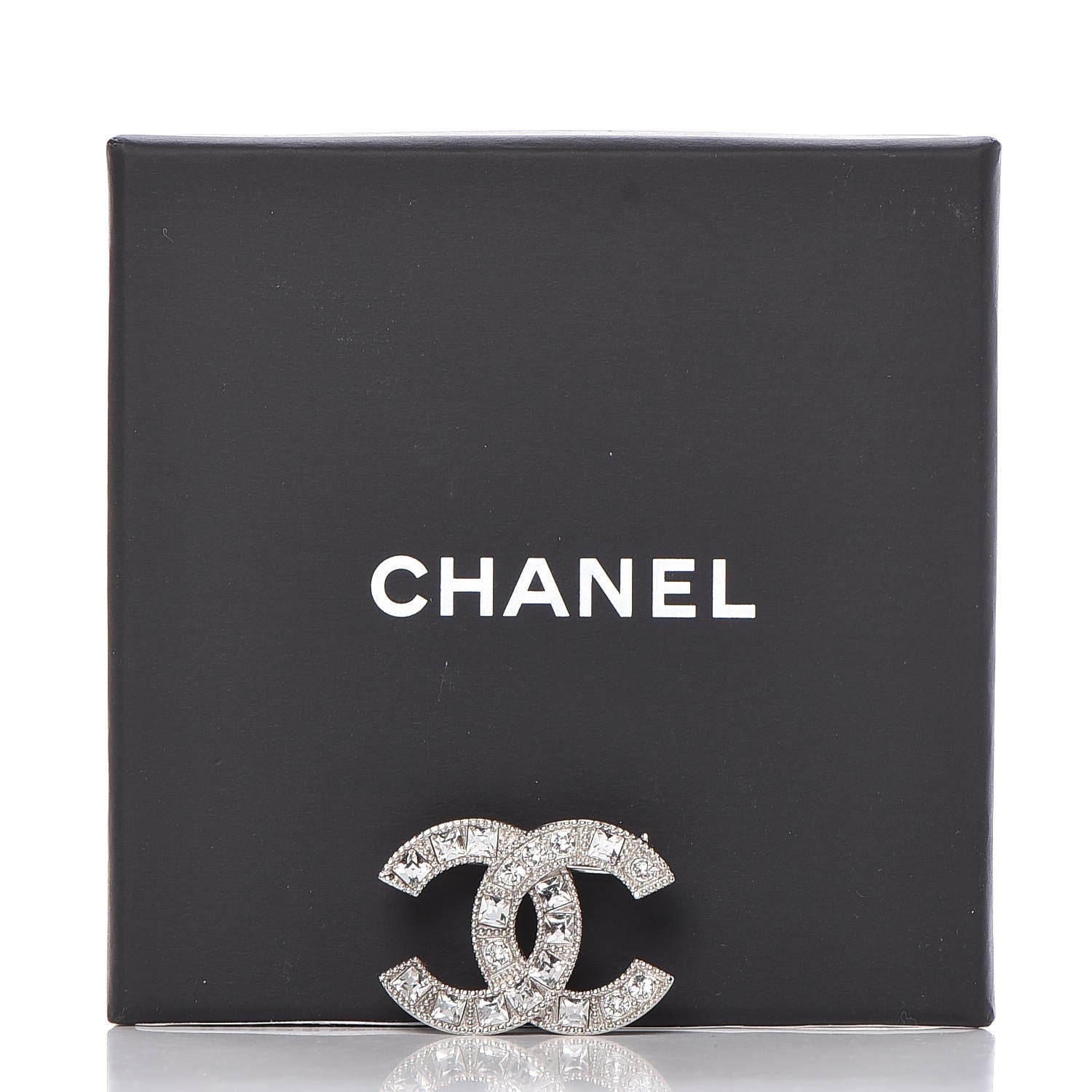 Chanel Crystal CC Brooch Silver 5 of 5