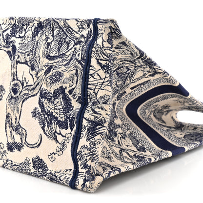 Christian Dior Canvas Embroidered Large Dioriviera Toile De Jouy Book Tote Blue 8 of 14