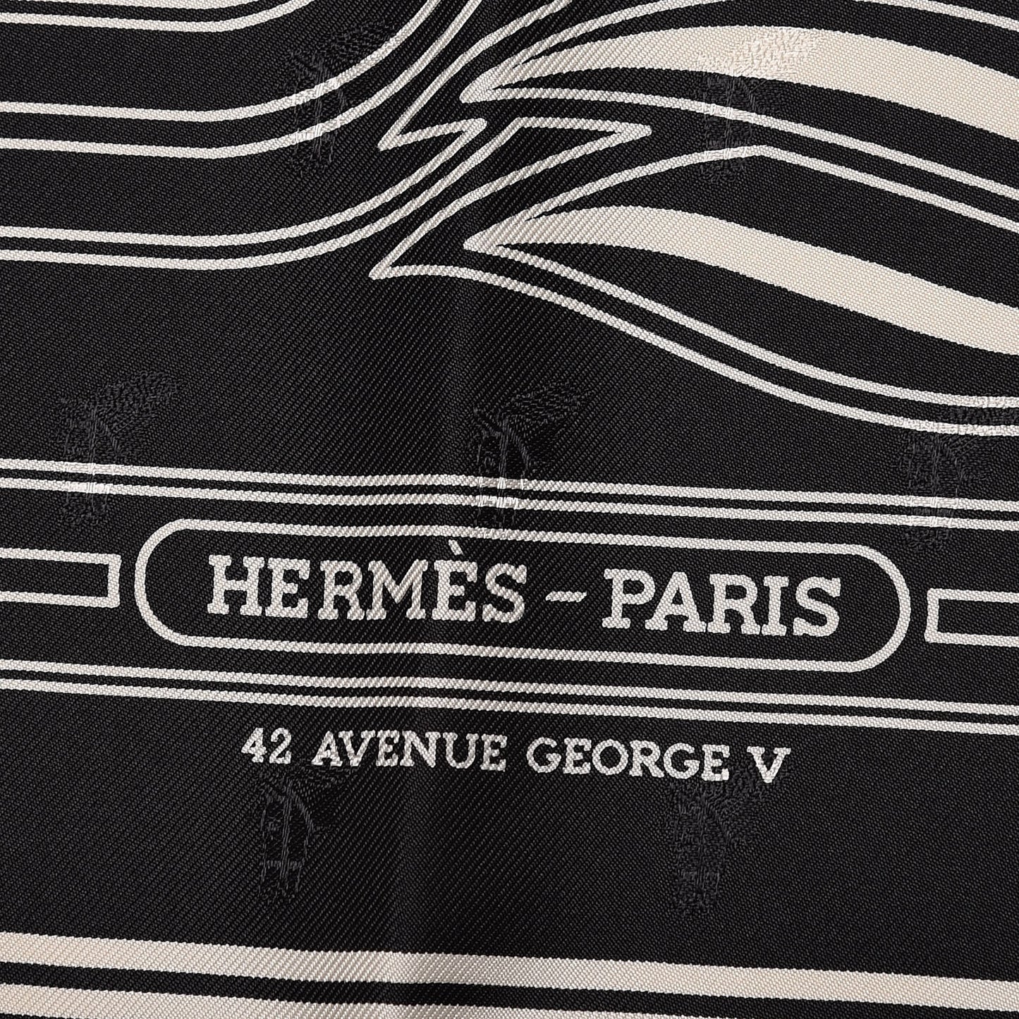 Silk Quadrige Scarf 70 Black Creme