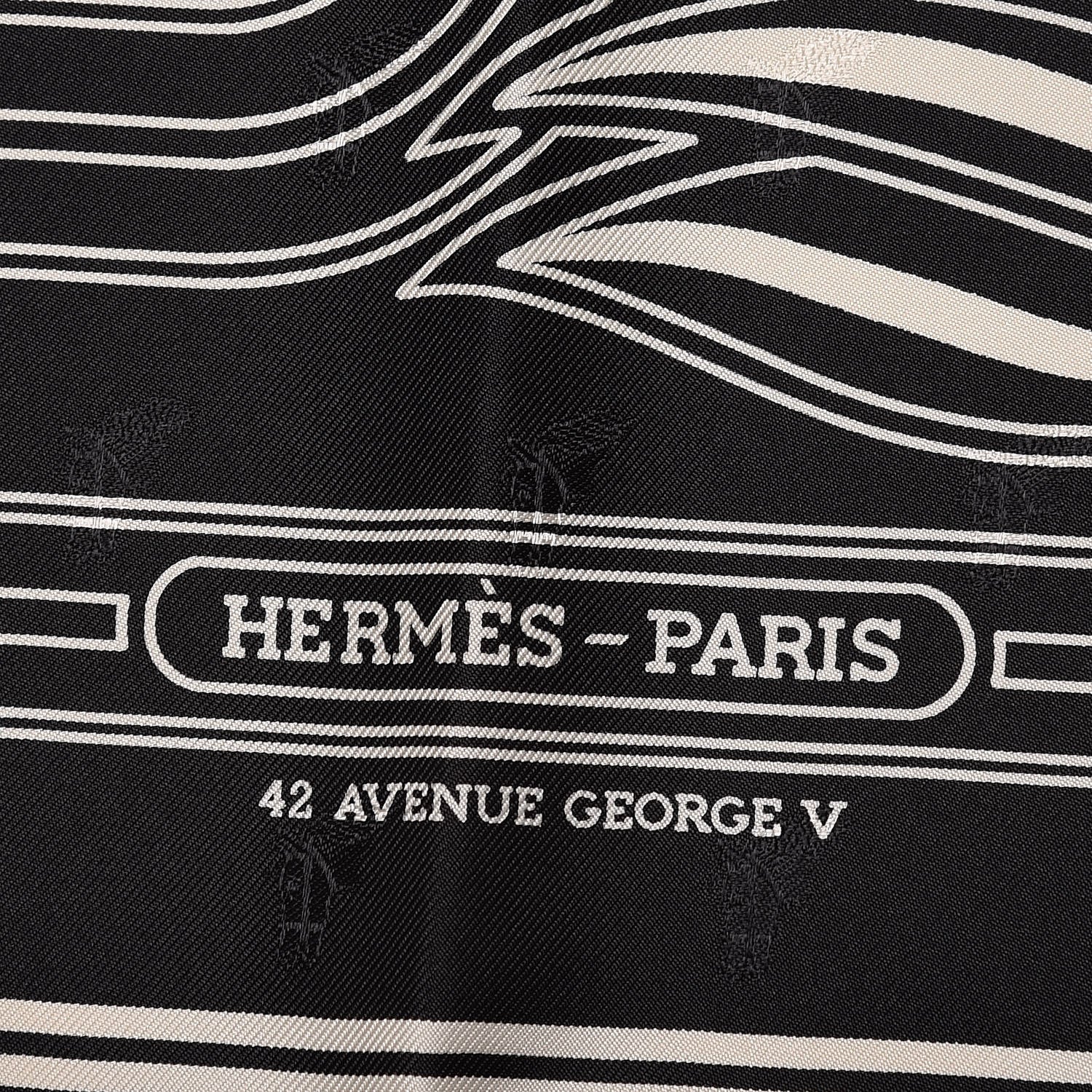 Hermes Silk Quadrige Scarf 70 Black Creme 3 of 6