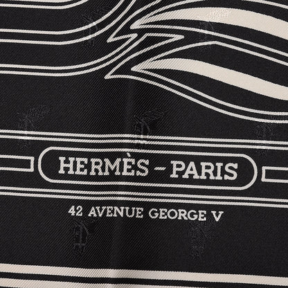 Hermes Silk Quadrige Scarf 70 Black Creme 3 of 6