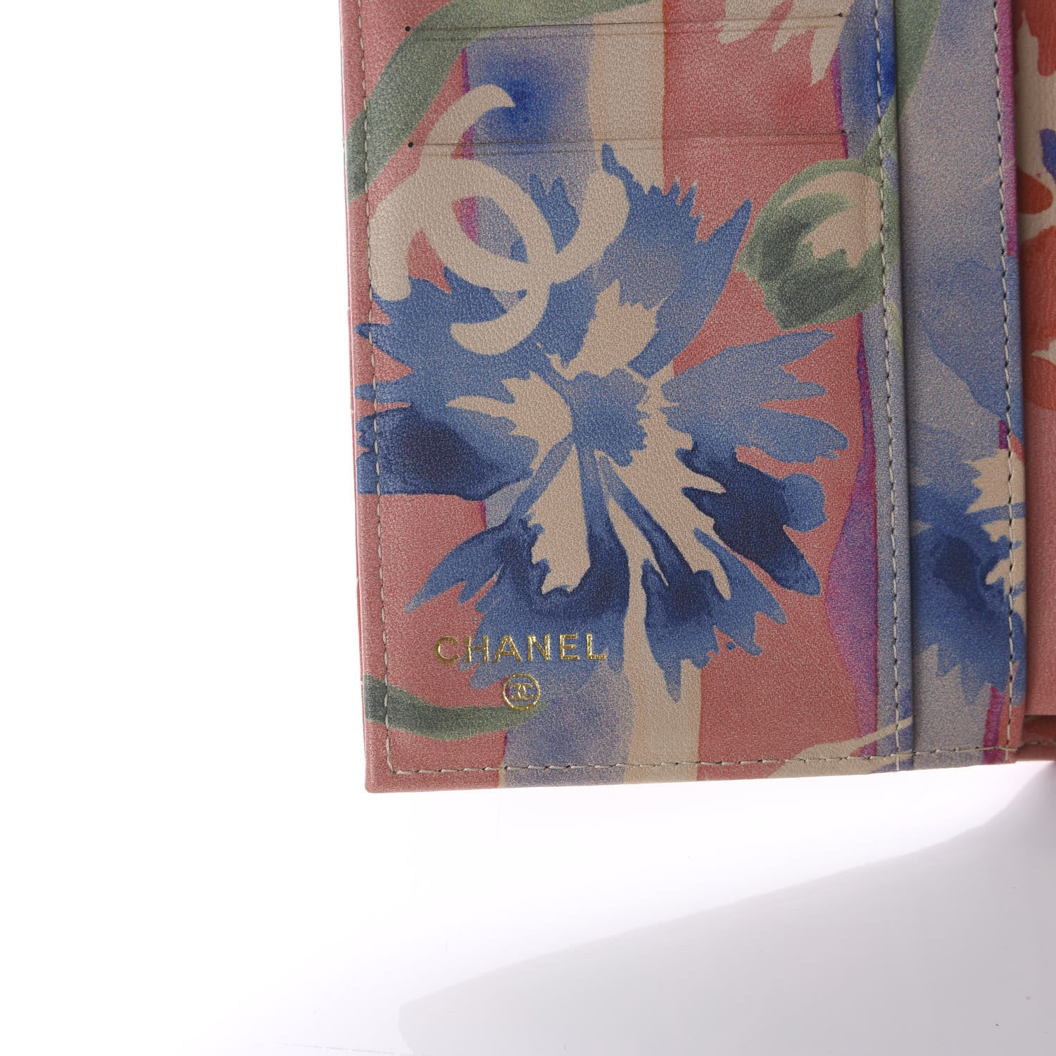 Chanel Lambskin Floral Printed Quilted Long Flap Wallet Multicolor 5 of 9