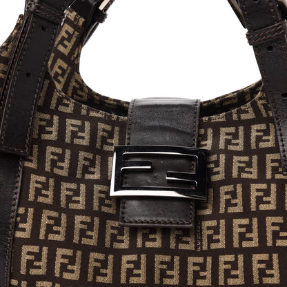 Fendi Zucchino Vitello Shoulder Bag Testa di Moro Beige 10 of 10