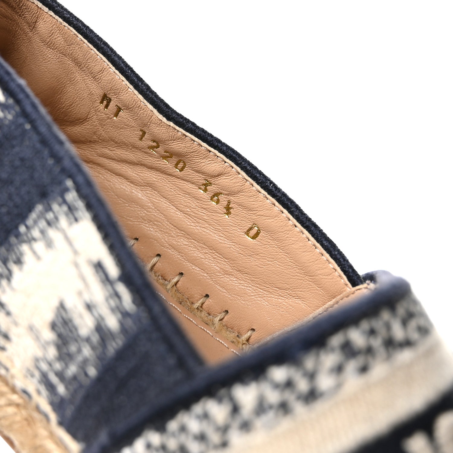 Christian Dior Cotton D-Stripes Embroidered Granville 15mm Espadrilles 36.5 Deep Blue 8 of 8