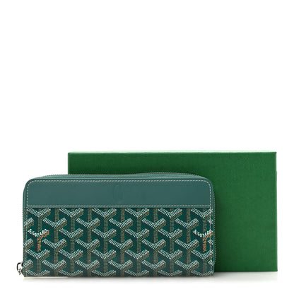 Goyard Goyardine Matignon Zip Around GM Wallet Green 8 of 8