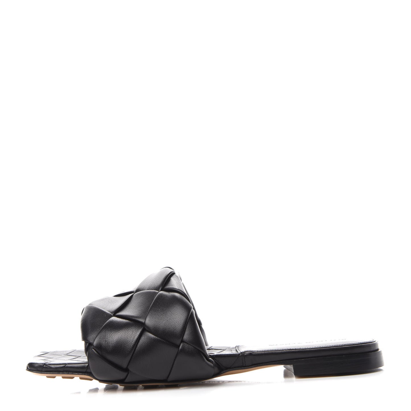 Nappa Maxi Intrecciato Lido Flat Sandals 38 Black