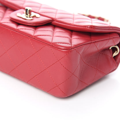 Chanel Lambskin Quilted Mini Rectangular Flap Dark Pink 8 of 10