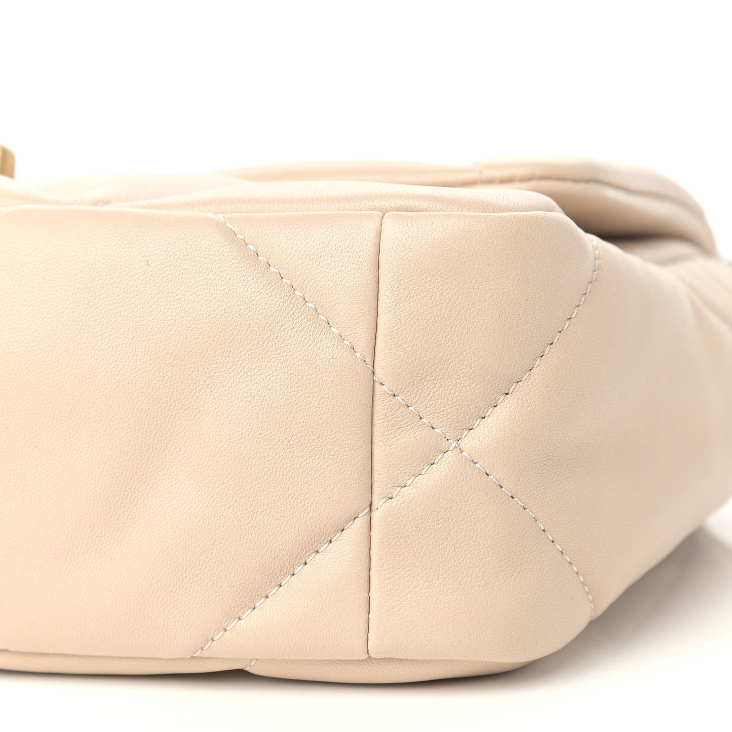 Lambskin Quilted Medium Chanel 19 Flap Beige