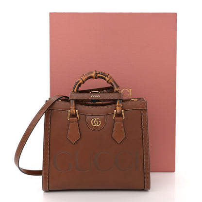 Gucci Charisma Calfskin Gucci Embossed Small Diana Tote Bag Peanut Brown 13 of 13