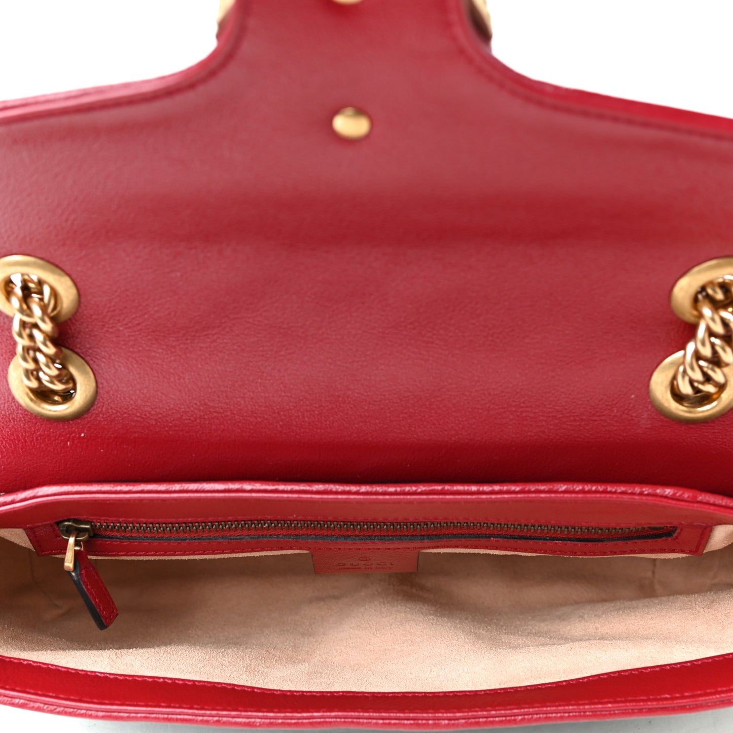 Vintage Effect Calfskin Matelasse Diagonal Small Torchon GG Marmont Shoulder Bag Black Romantic Cherry