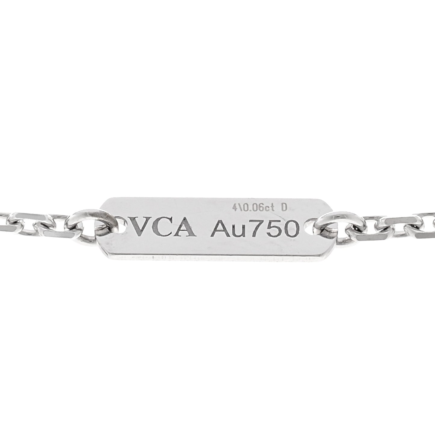18K White Gold Diamond Vintage Alhambra Pendant Necklace