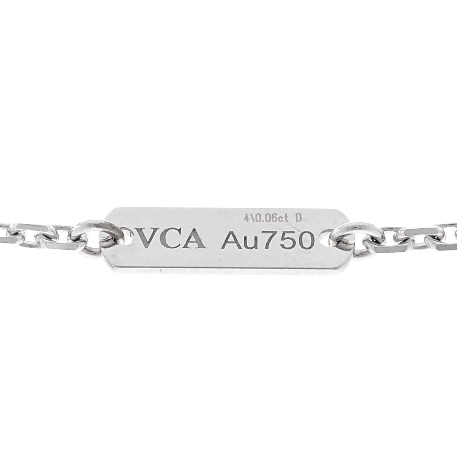 Van Cleef & Arpels 18K White Gold Diamond Vintage Alhambra Pendant Necklace 4 of 5