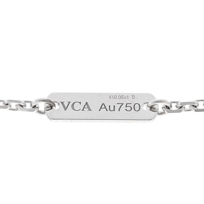 Van Cleef & Arpels 18K White Gold Diamond Vintage Alhambra Pendant Necklace 4 of 5