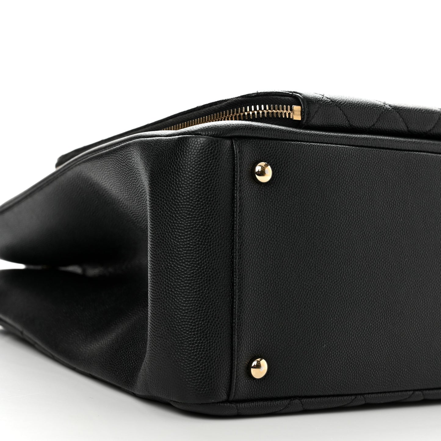 Caviar Quilted Large Business Affinity Shopping Bag Black