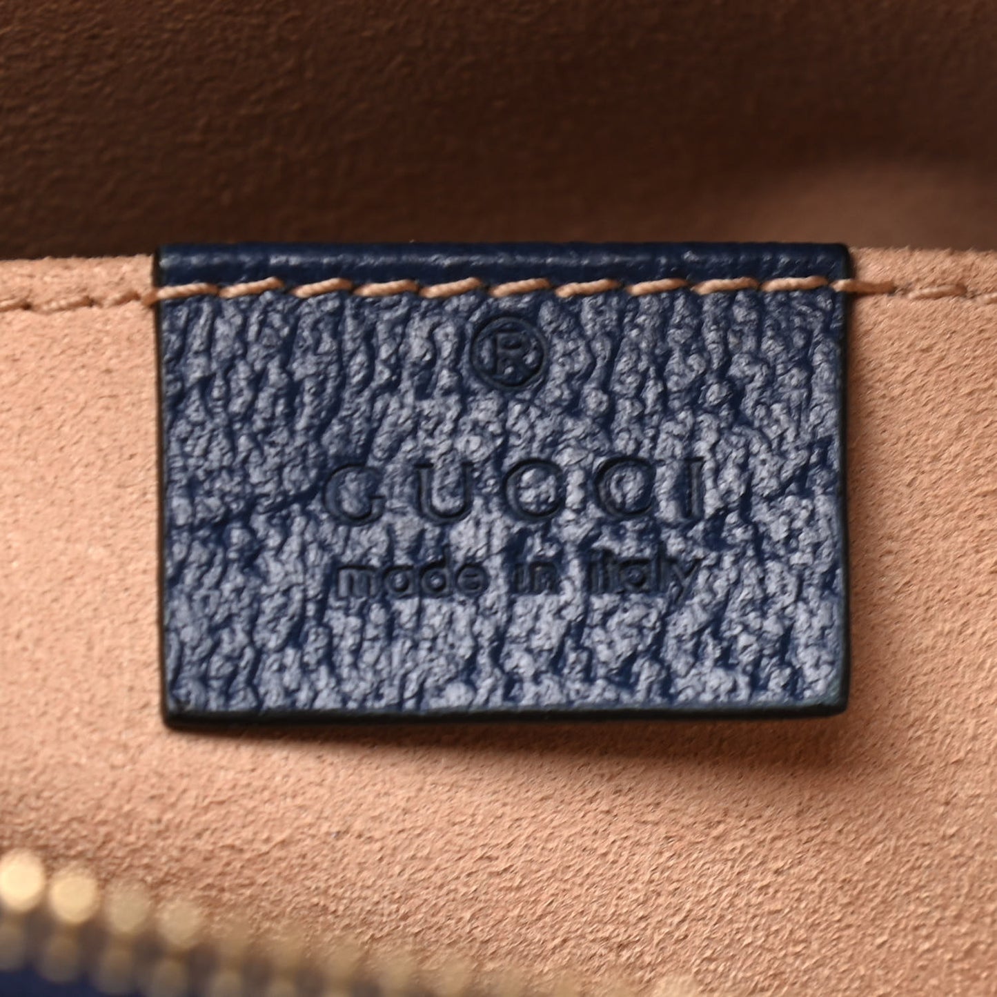 Textured Dollar Calfskin Web Small Ophidia Dome Shoulder Bag Blue Agata