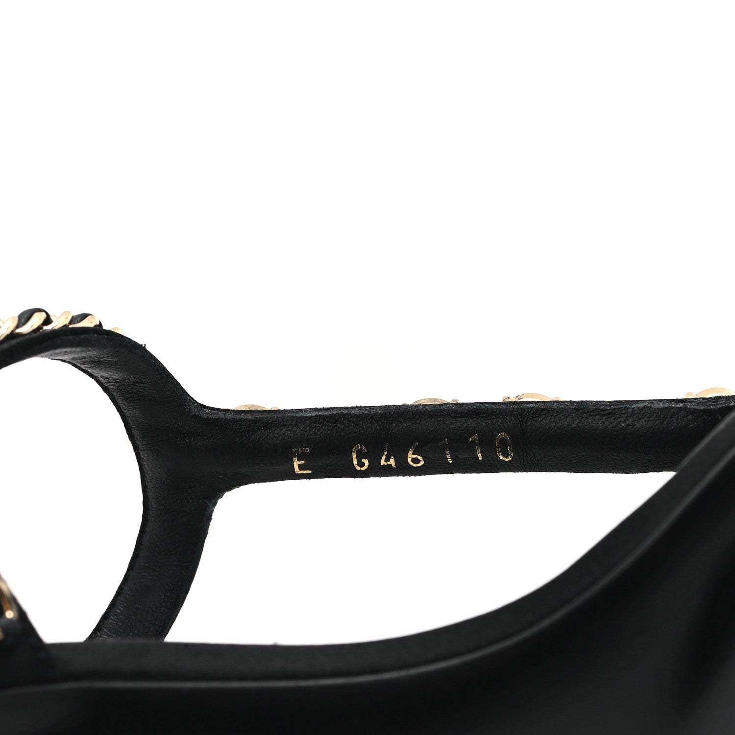 Chanel Silk Satin Pearl Chain CC Sandals 37.5 Black 9 of 10
