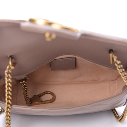 Gucci Calfskin Matelasse Super Mini GG Marmont Shoulder Bag Porcelain Rose 5 of 10