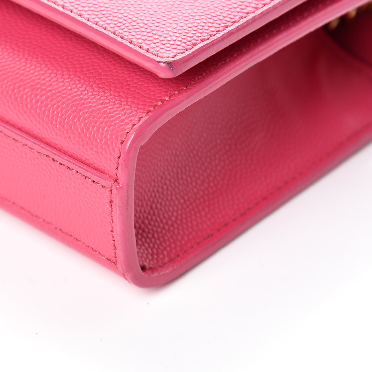Saint Laurent Grain De Poudre Small Monogram Kate Satchel Fuchsia 11 of 12
