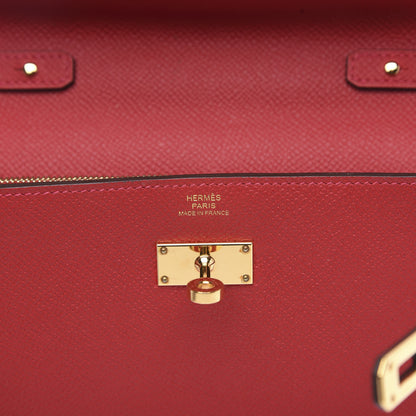 Hermes Epsom Kelly Wallet To Go Rouge Casaque 7 of 12