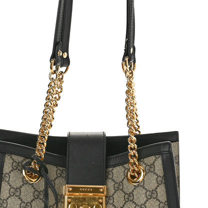 Gucci GG Supreme Monogram Small Padlock Tote Black 8 of 10