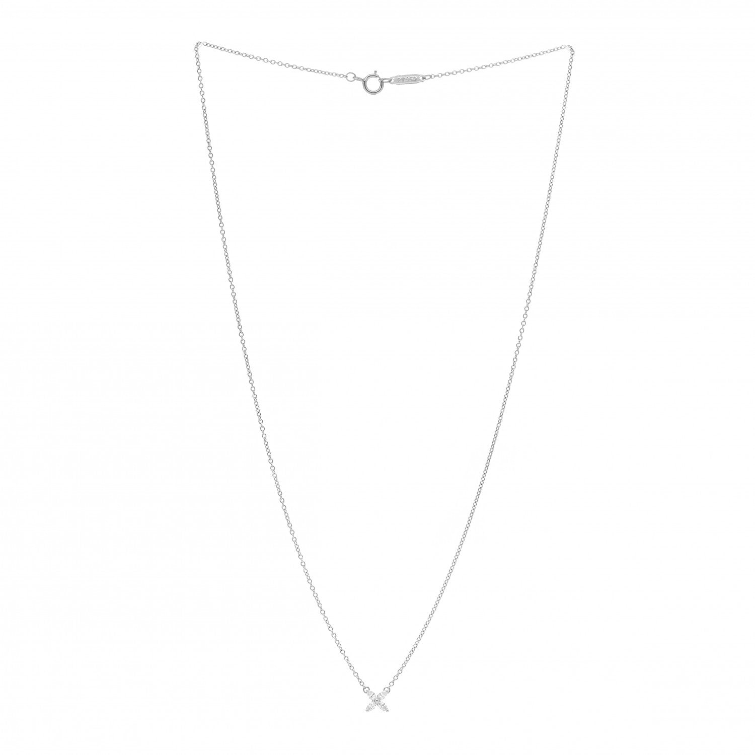 Tiffany Platinum Diamond Mini Victoria Necklace 3 of 5