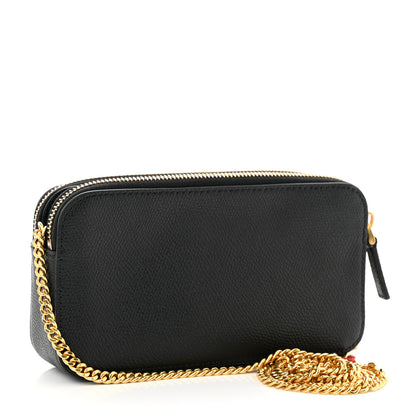 Valentino Garavani Grainy Calfskin VLogo Double Zip Camera Crossbody Bag Black 3 of 10